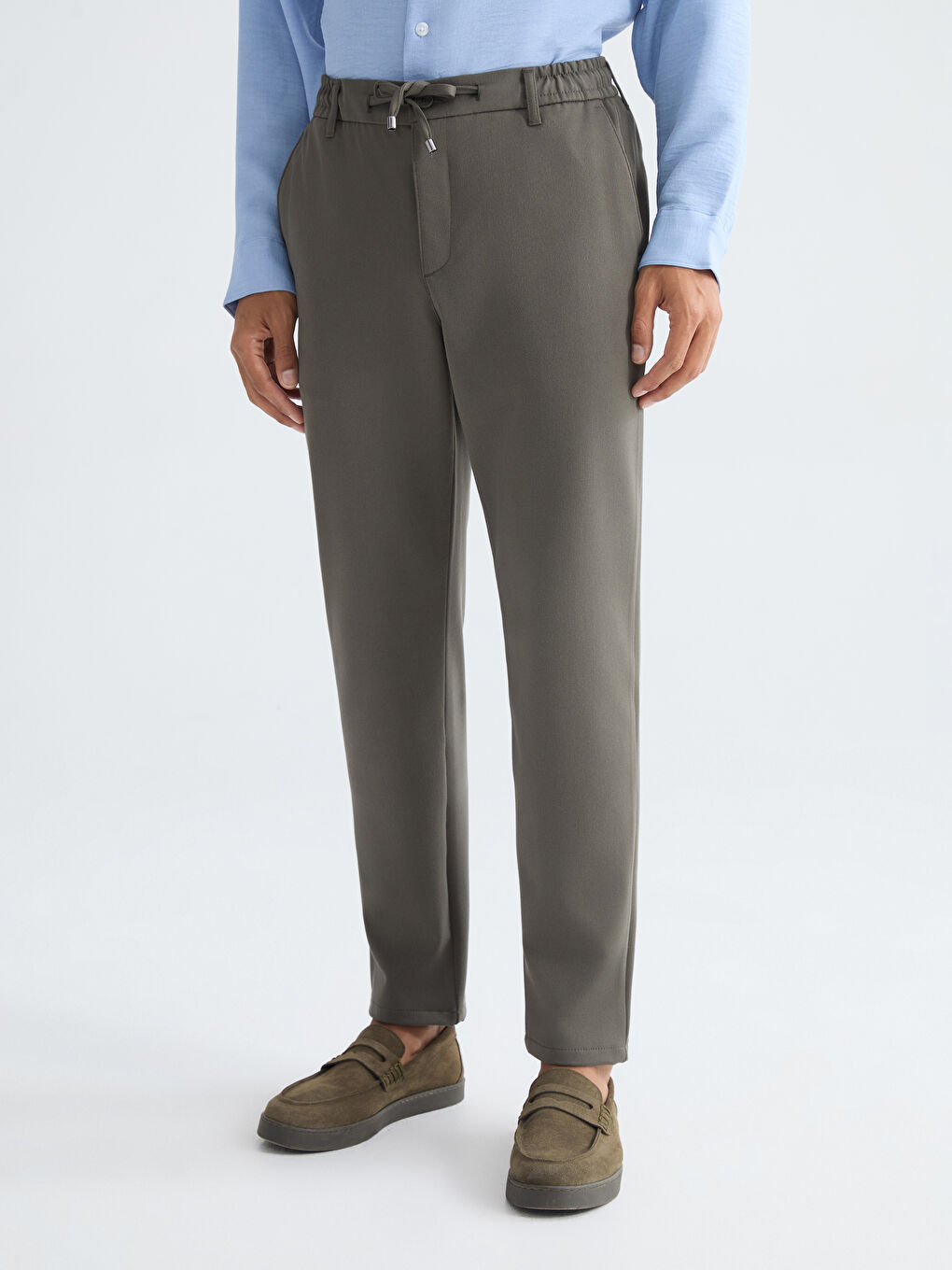 Haki Standart Kalıp Erkek Pantolon-1