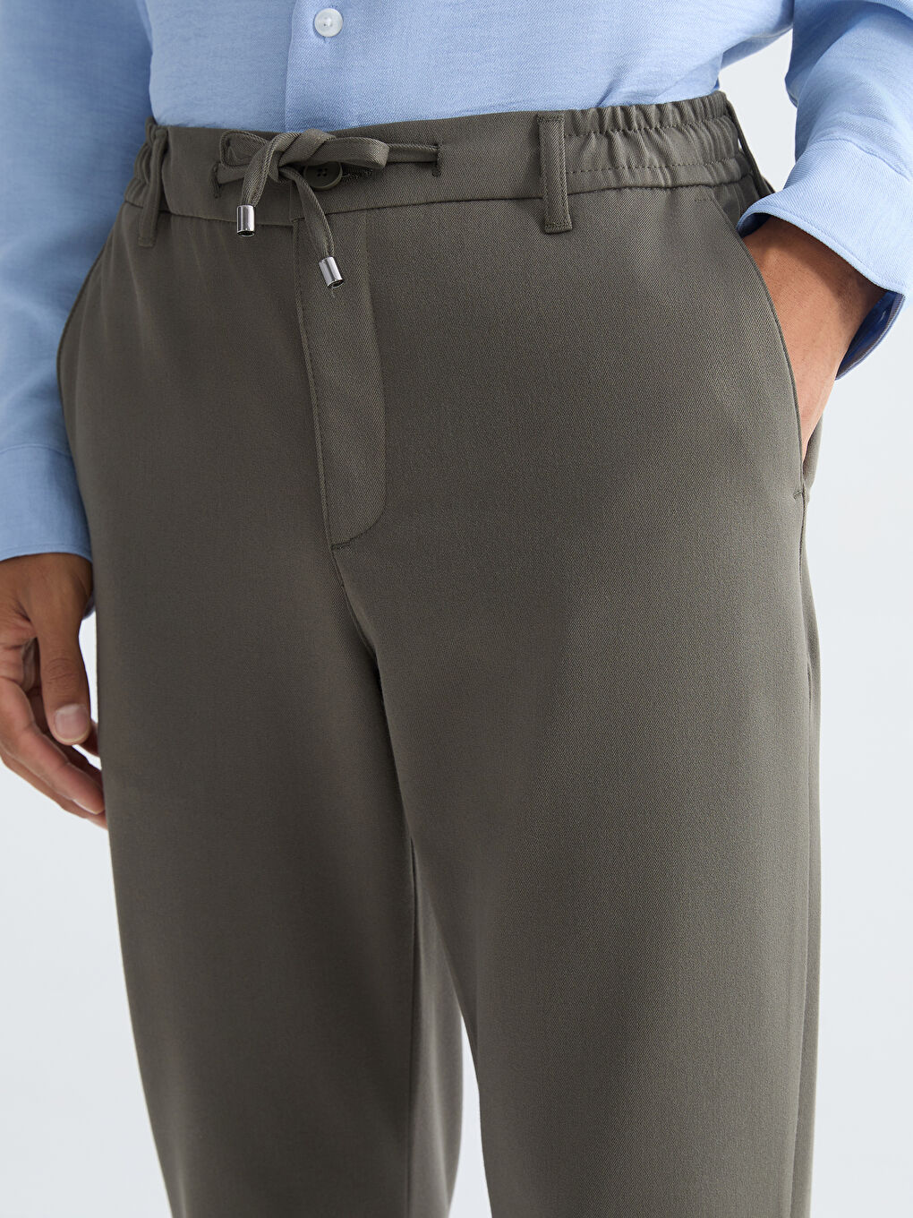 Haki Standart Kalıp Erkek Pantolon-2