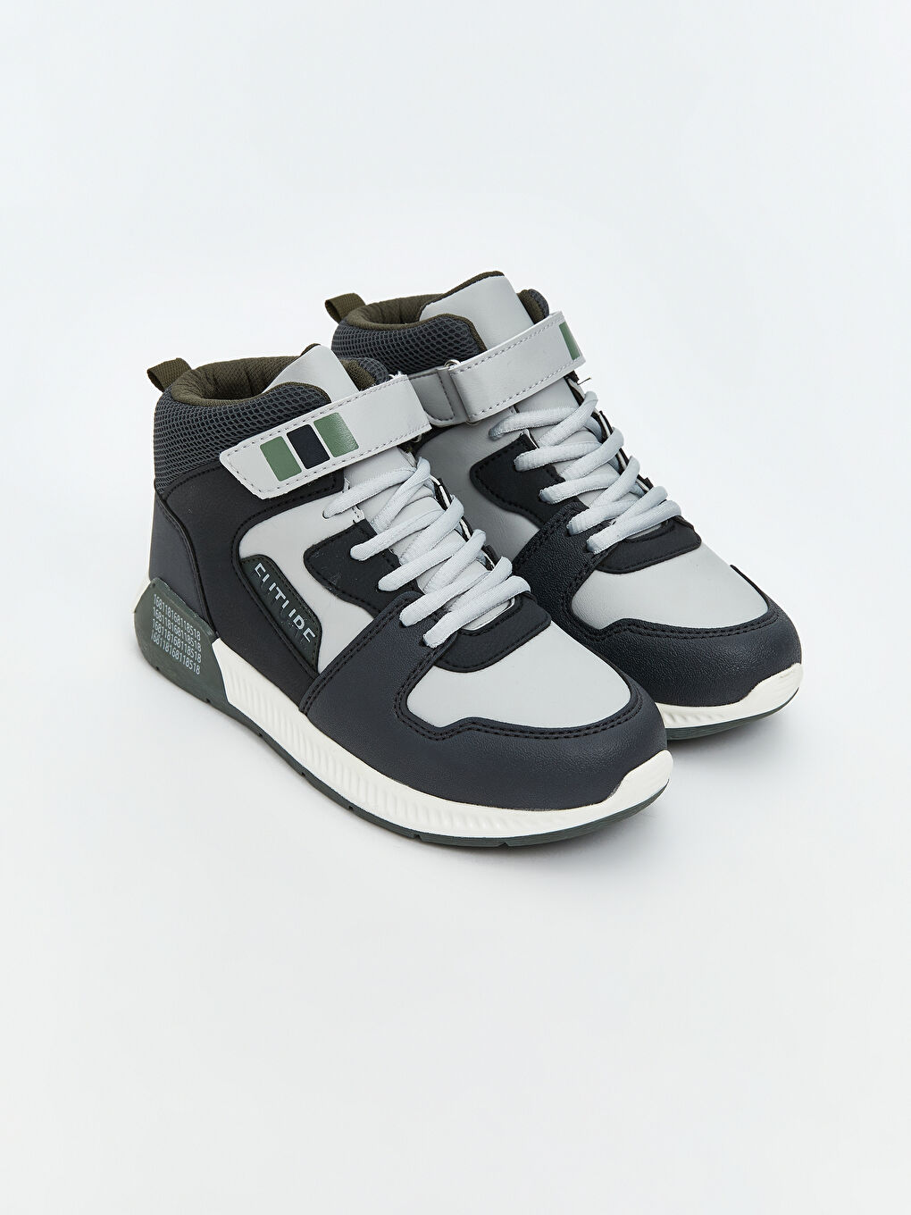 Antrasit Bağcık ve Cırt Cırtlı Bilek Boy Erkek Çocuk Spor Ayakkabı