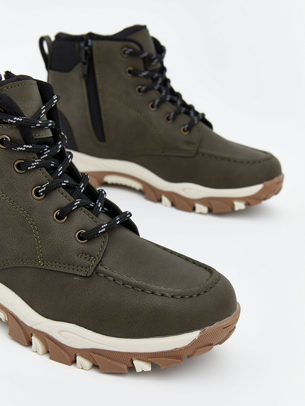 Haki Bağcıklı Kalın Tabanlı Erkek Çocuk Bot-2