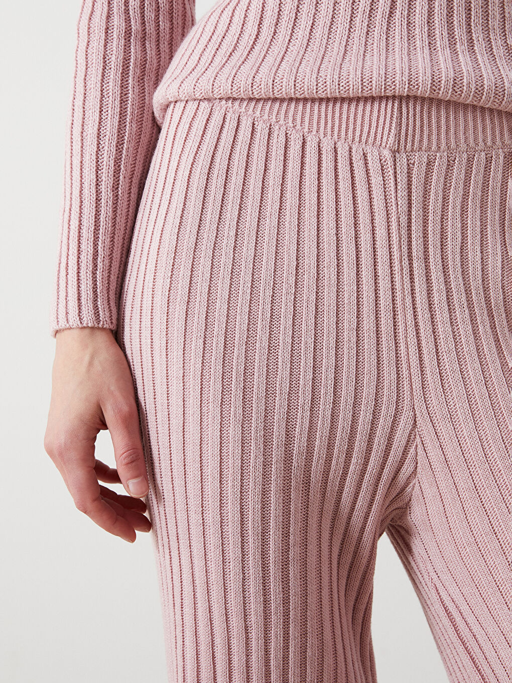 Elasticated Waist Women's Knitwear Trousers-2