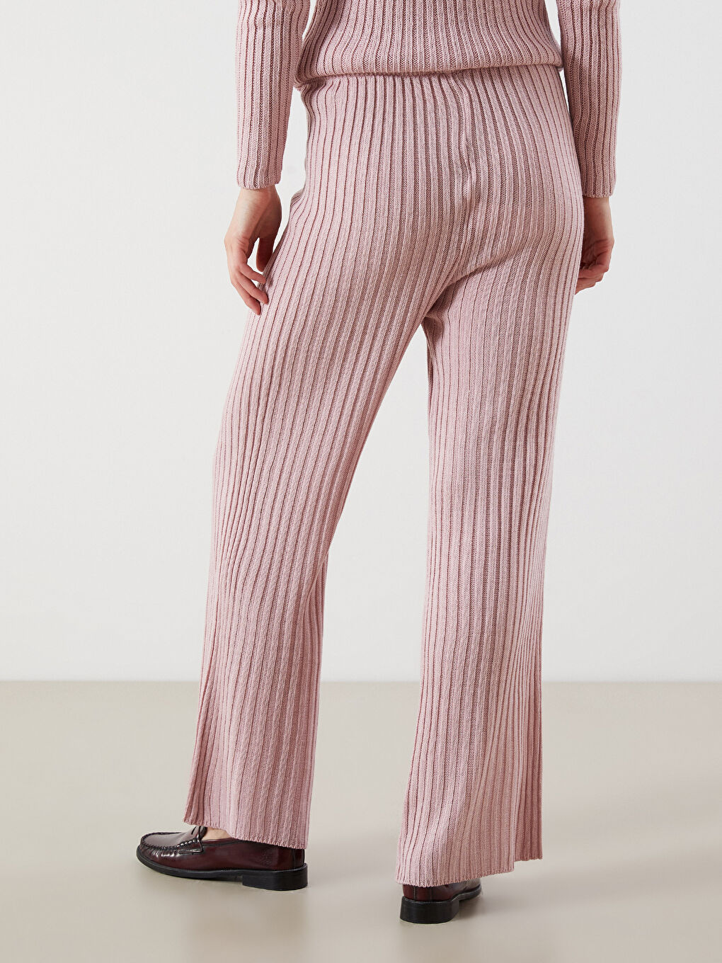 Elasticated Waist Women's Knitwear Trousers-3