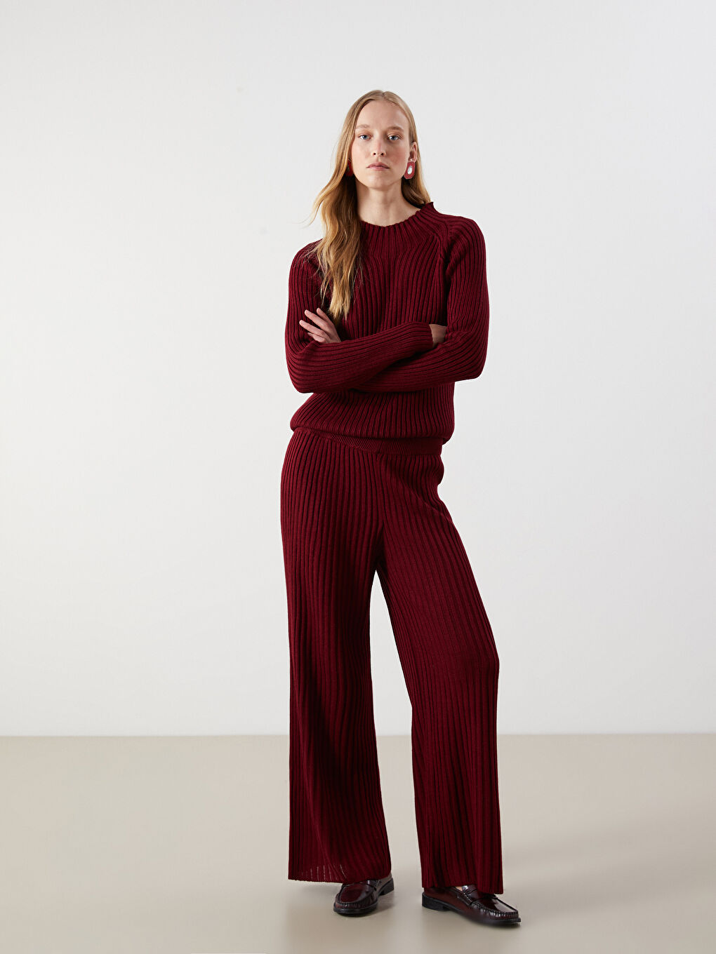 Elasticated Waist Women's Knitwear Trousers