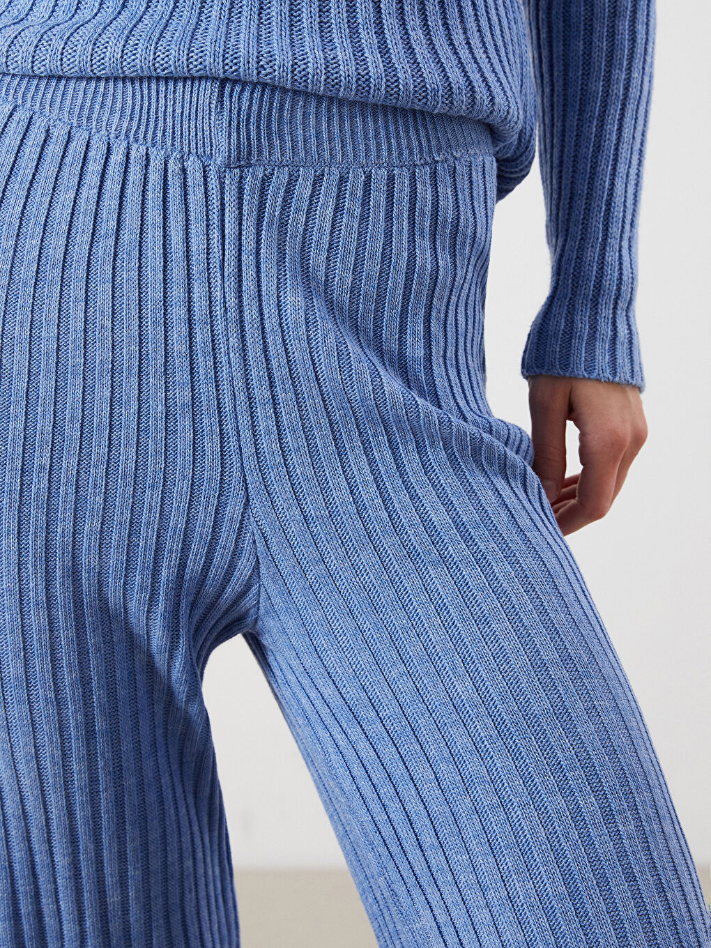 Elasticated Waist Women's Knitwear Trousers-2