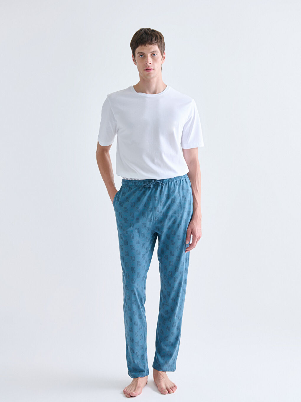 İndigo Standart Kalıp Erkek Pijama Alt