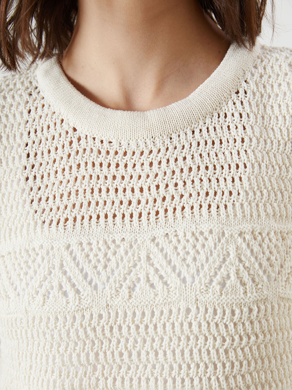 LCW Vision Crew Neck Hole-Knitted Women's Knit Tank Top -W5GI11Z8-FDU