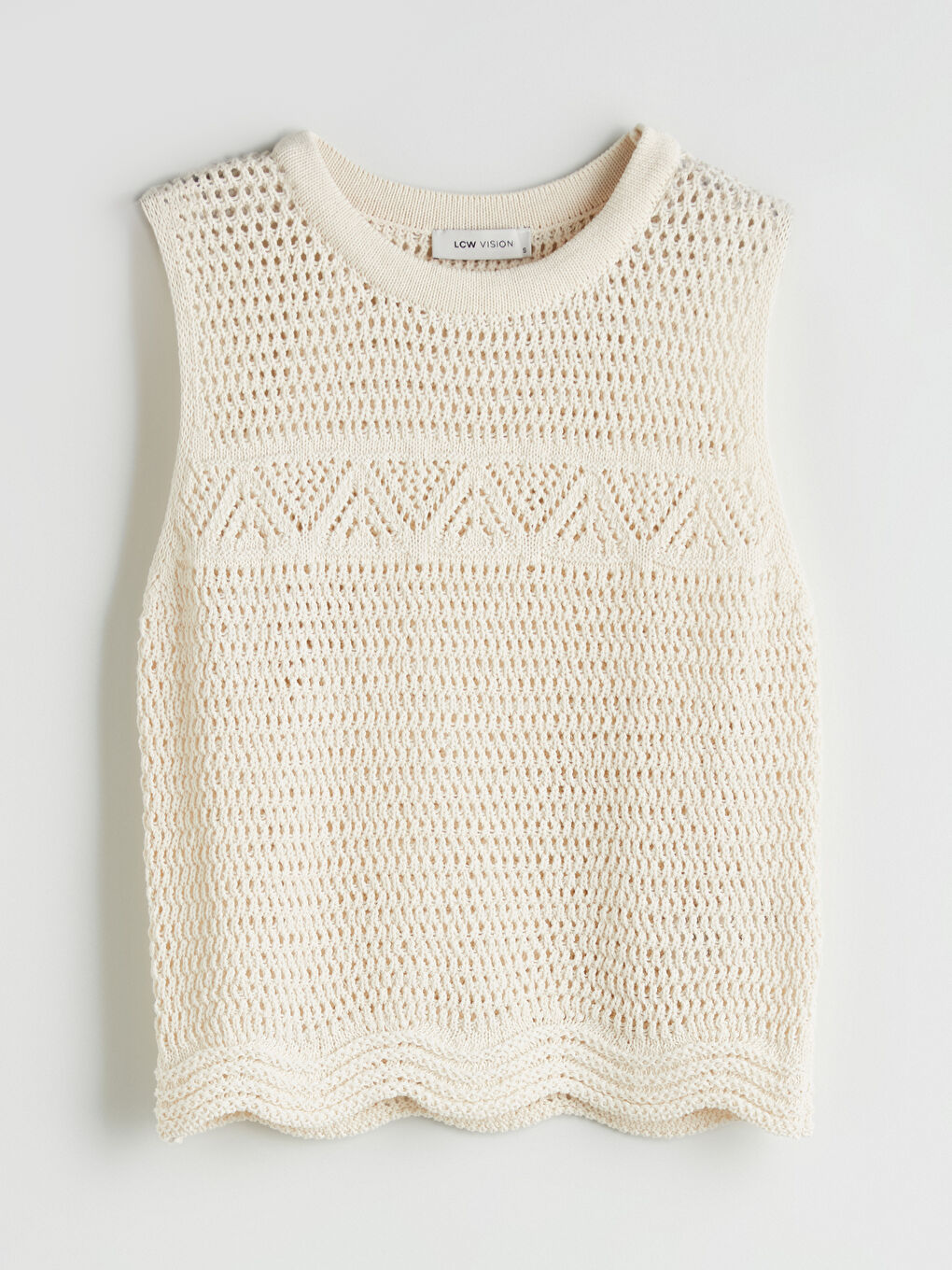 LCW Vision Crew Neck Hole-Knitted Women's Knit Tank Top -W5GI11Z8-FDU