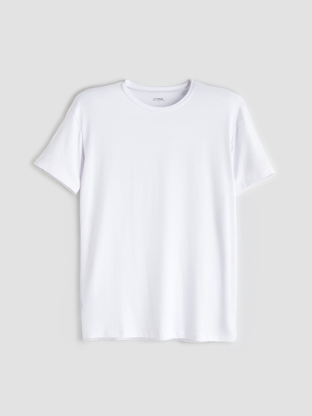 Beyaz Bisiklet Yaka Kadın Spor Tişört-4