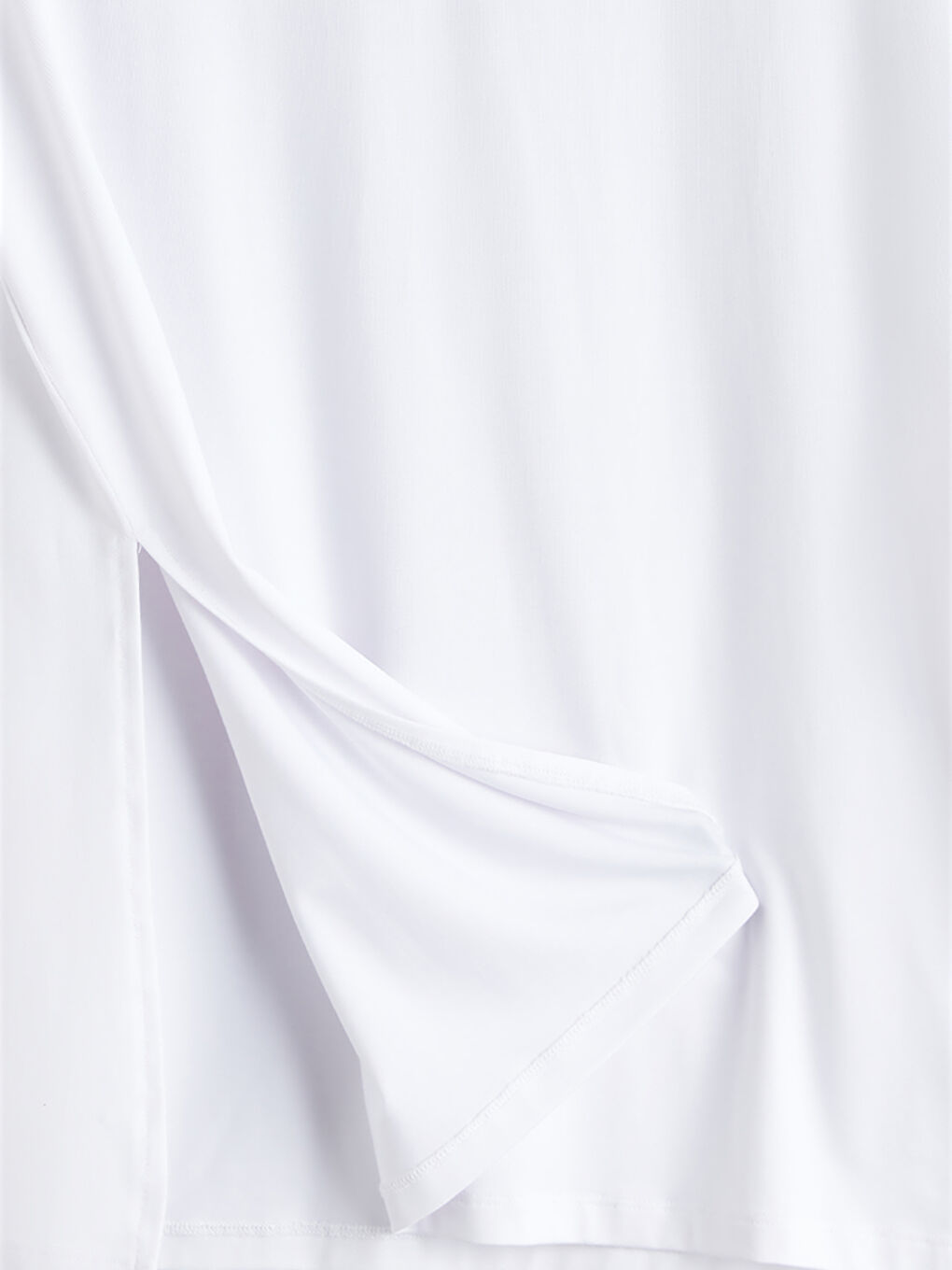 Beyaz Bisiklet Yaka Kadın Spor Tişört-6