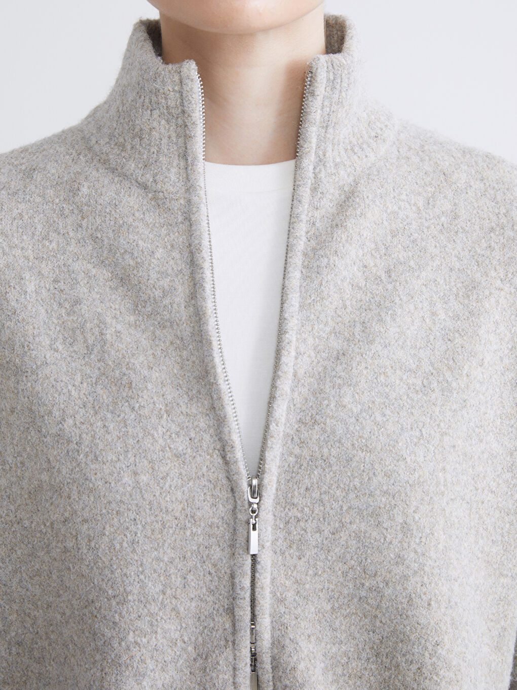 Funnel Neck Women's Knitwear Cardigan-2