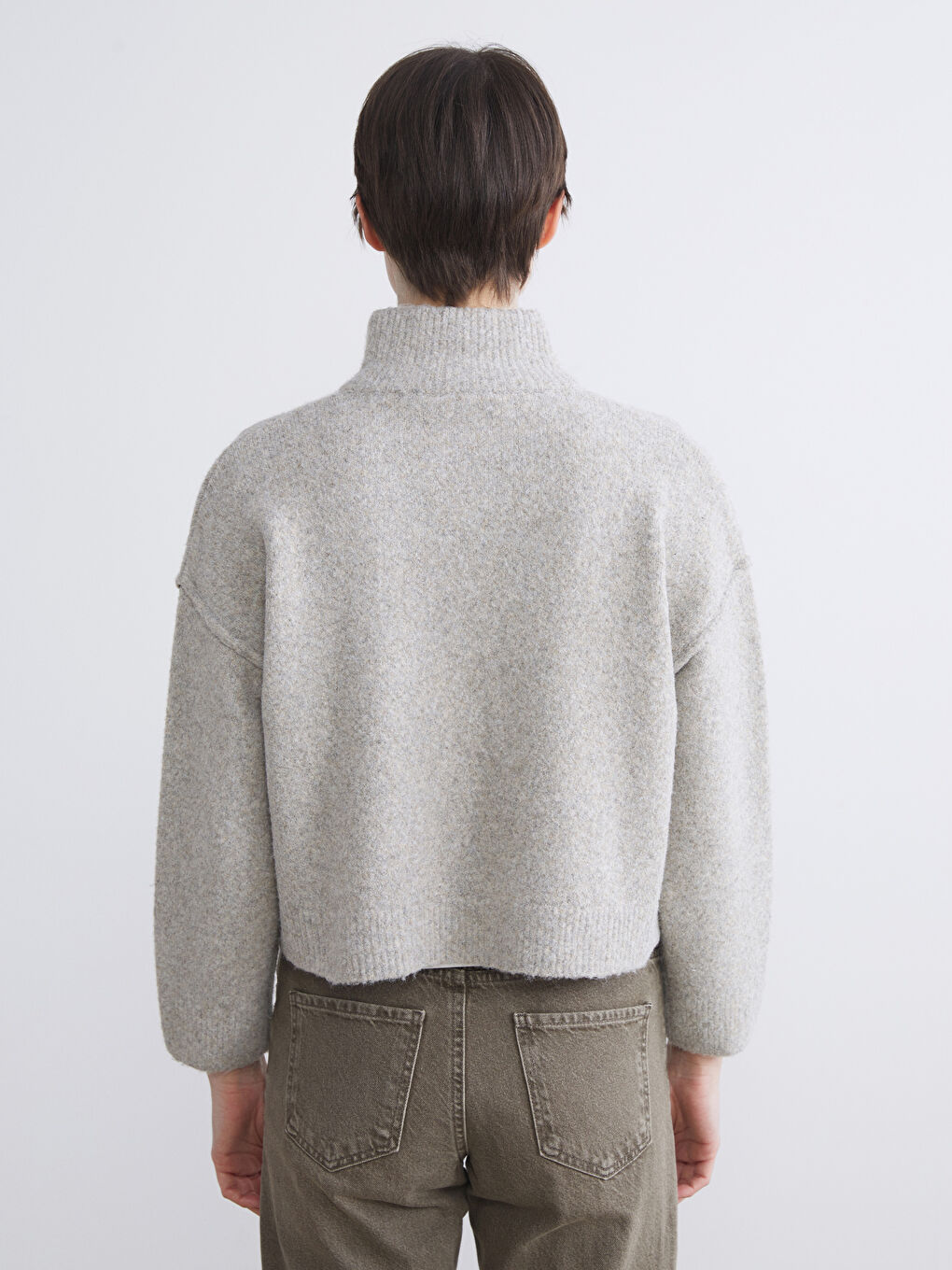 Funnel Neck Women's Knitwear Cardigan-3