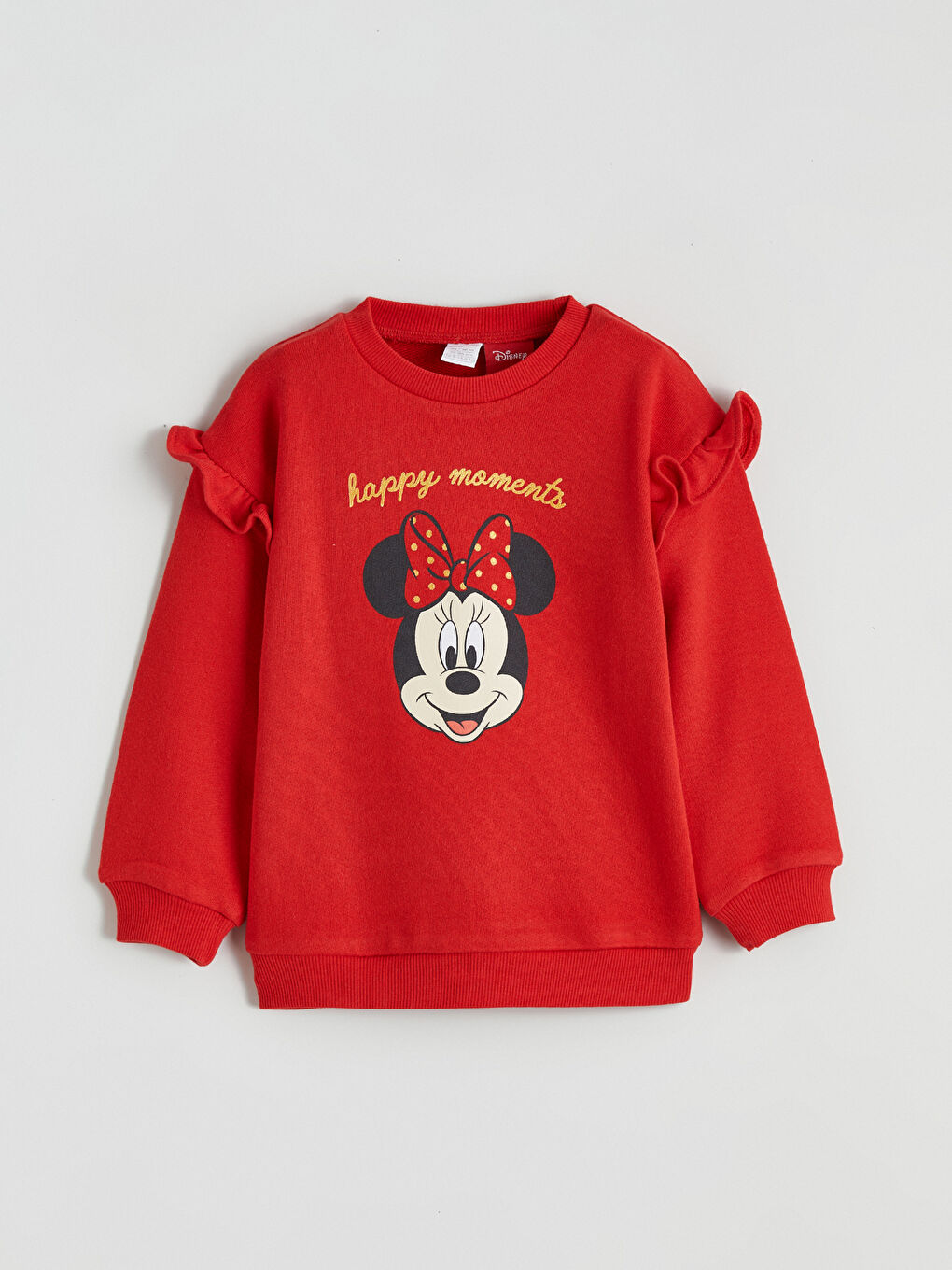 Crew Neck Minnie Mouse Printed Baby Girls' Sweatshirt and Leggings-3