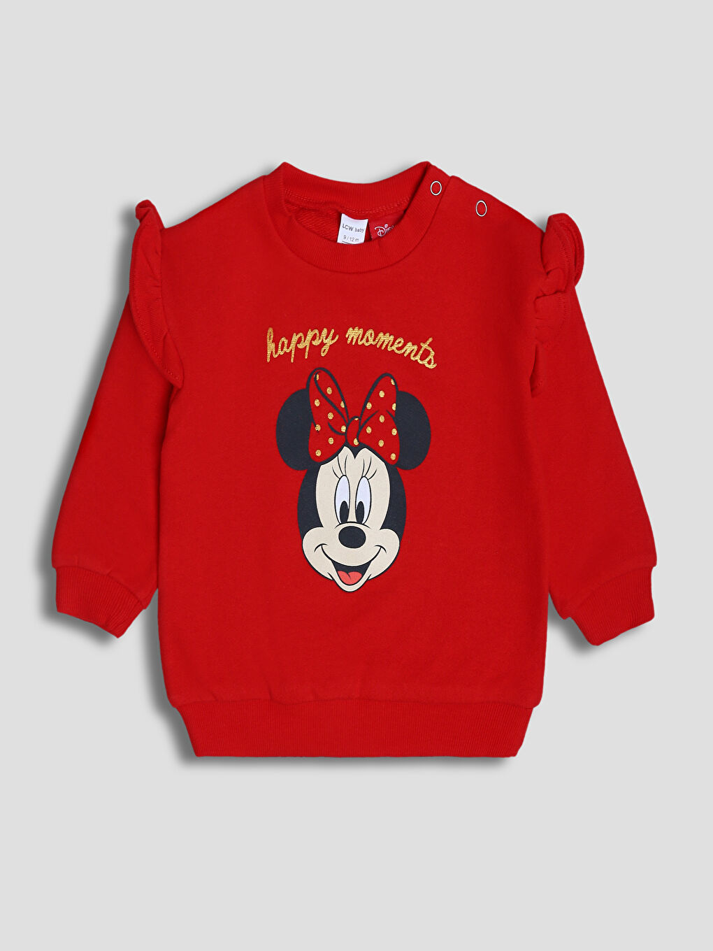 Crew Neck Minnie Mouse Printed Baby Girls' Sweatshirt and Leggings-2