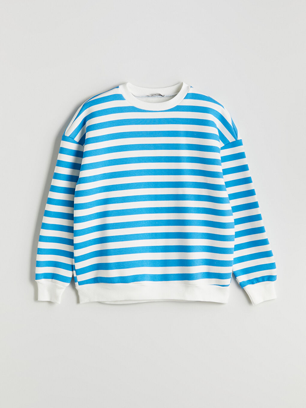 Crew Neck Striped Oversize Women's Sweatshirt-4