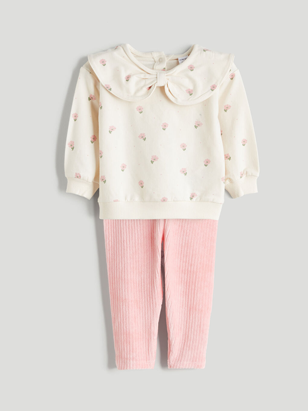 Crew Neck Floral Baby Girls Sweatshirt and Leggings 2 Pack