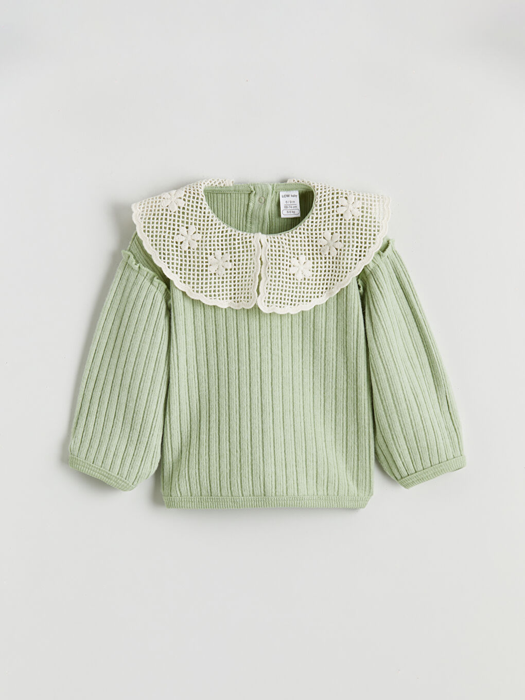 Bebe Collar Patterned Long Sleeved Baby Girl Blouse and Tights Set 2 Pack-1