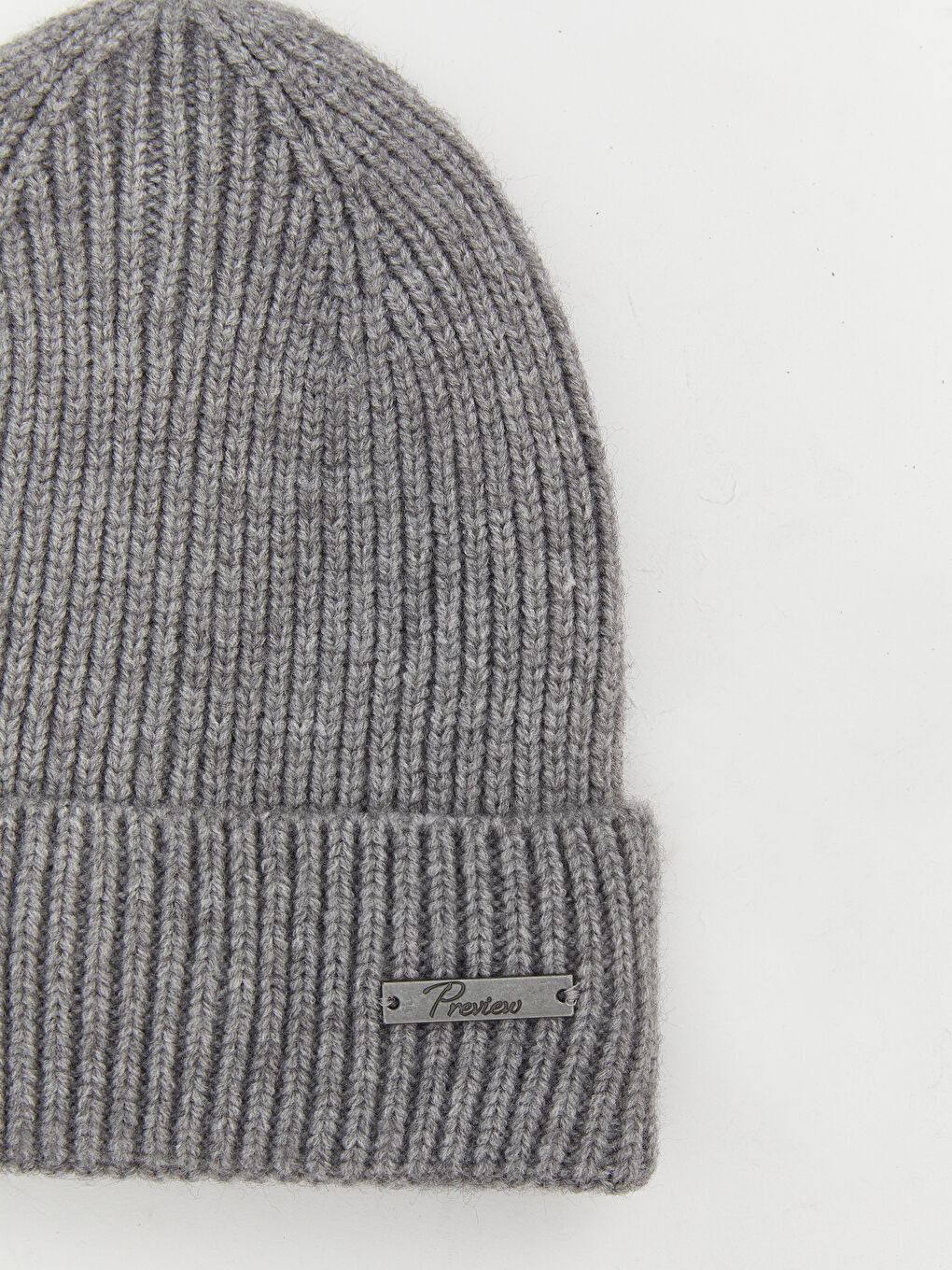 Gri Basic Triko Erkek Bere-1