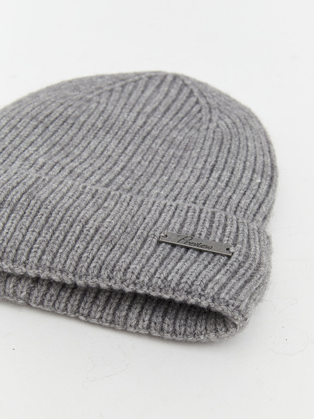 Gri Basic Triko Erkek Bere-2