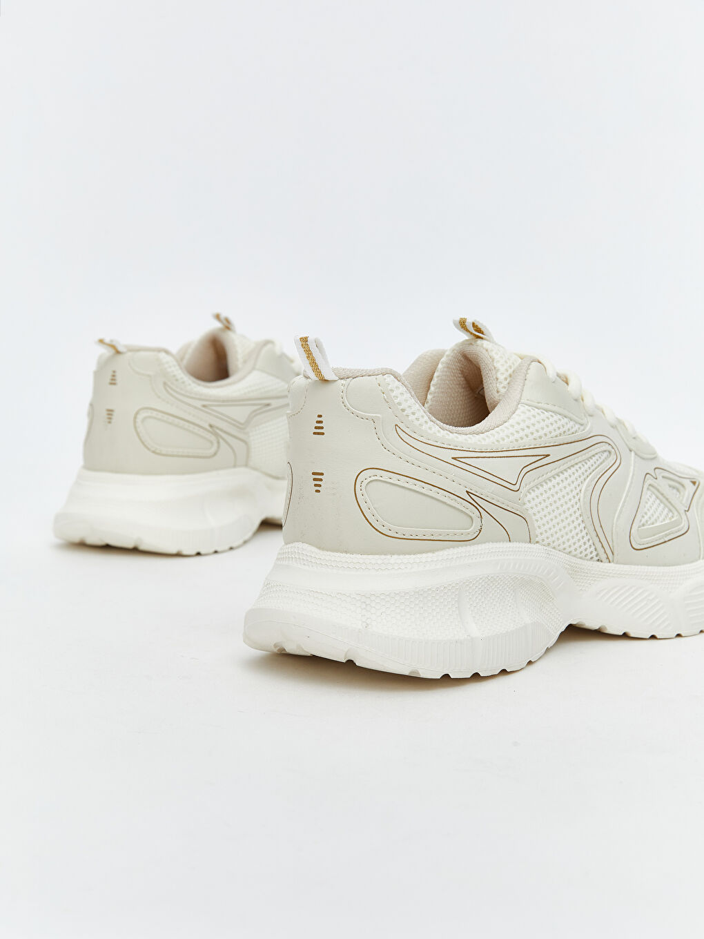 Bej Bağcıklı Kadın Spor Ayakkabı-4