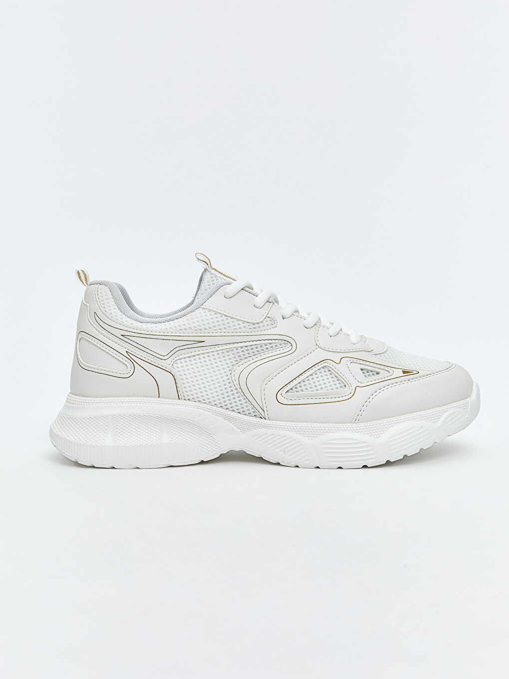 Beyaz Bağcıklı Kadın Spor Ayakkabı-1