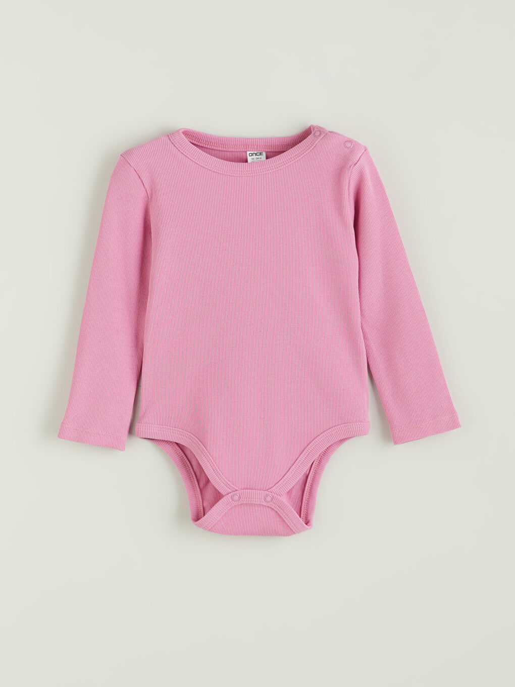 Pembe Bisiklet Yaka Basic Kız Bebek Çıtçıtlı Body