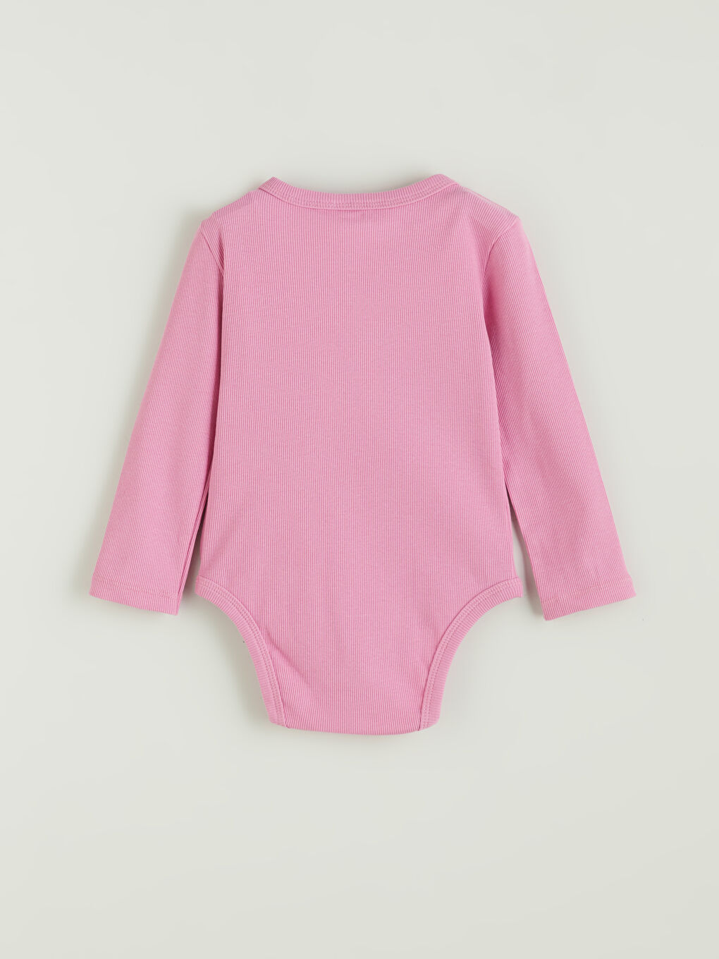 Pembe Bisiklet Yaka Basic Kız Bebek Çıtçıtlı Body-2