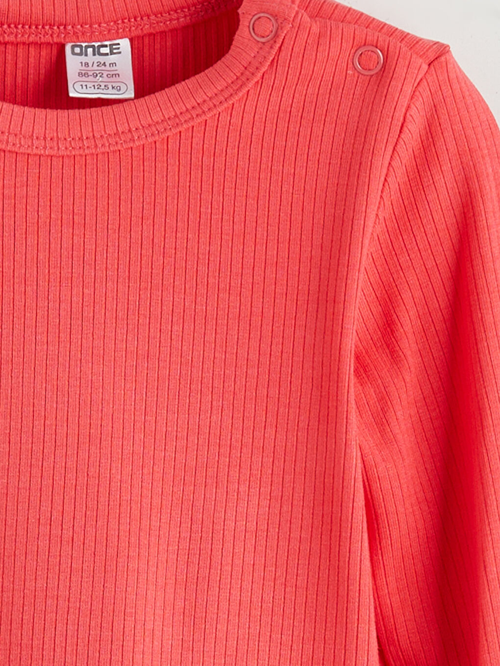 Kırmızı Bisiklet Yaka Basic Kız Bebek Çıtçıtlı Body-2