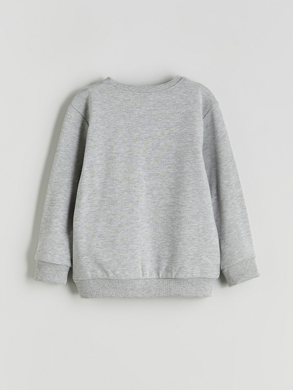 Gri Bisiklet Yaka Basic Erkek Çocuk Sweatshirt-1