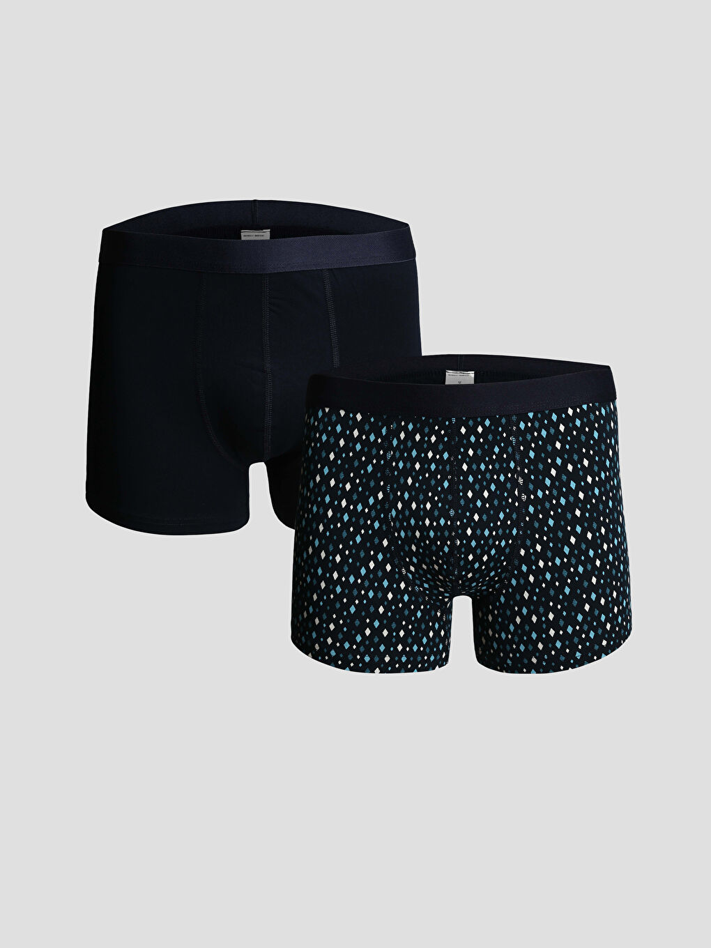 سراويل بوكسر قطن مطاطي عادي للرجال - مجموعتين