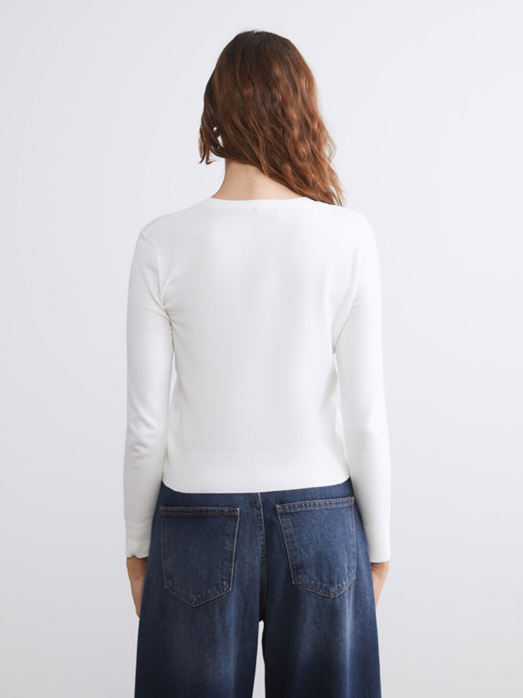 Crew Neck Women's Knitwear Cardigan-3