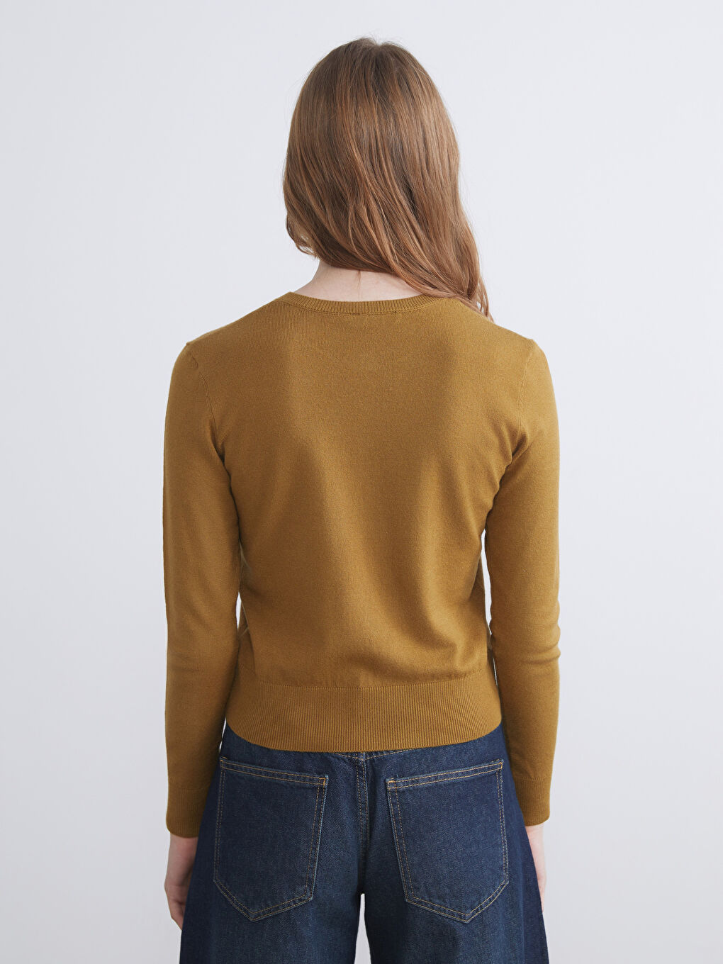 Crew Neck Women's Knitwear Cardigan-3
