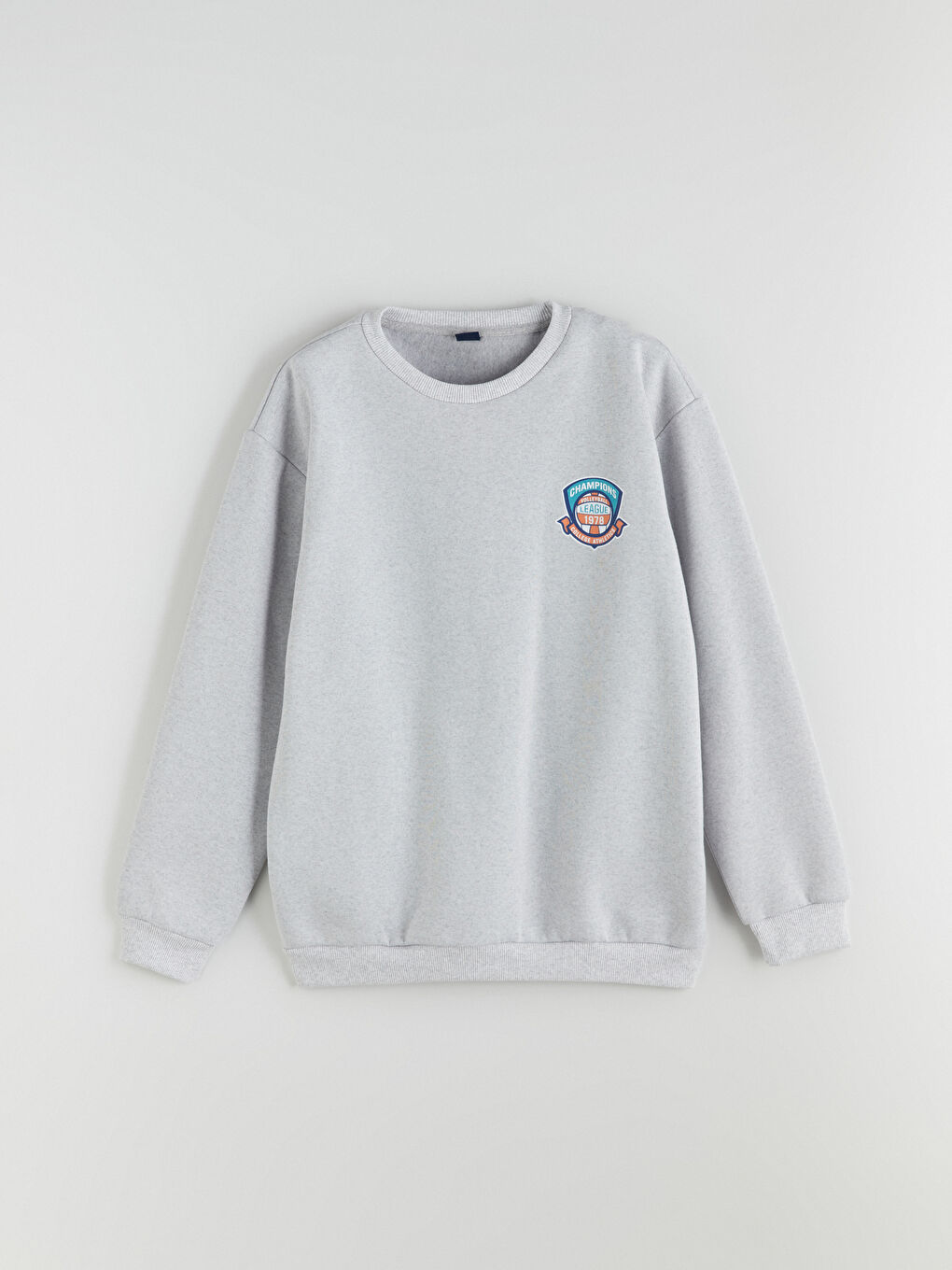 Gri Bisiklet Yaka Erkek Çocuk Sweatshirt