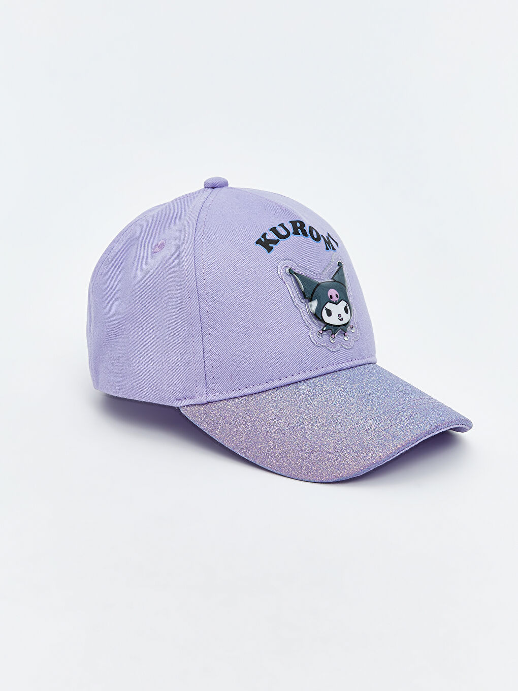 Lila Kuromi Baskılı Kız Çocuk Kep Şapka-1