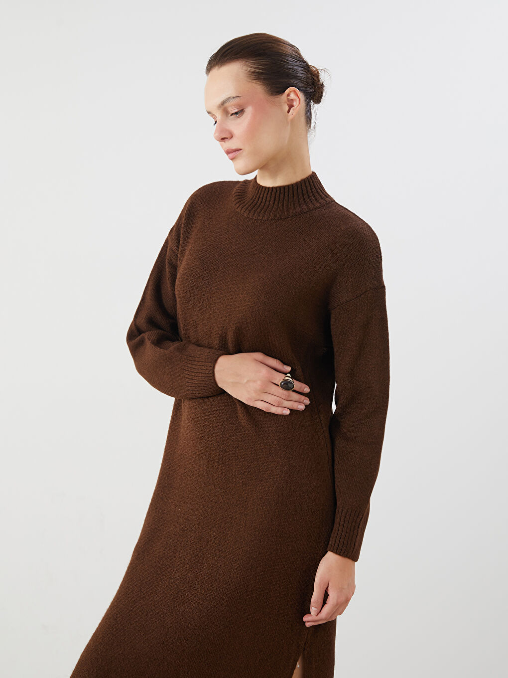 LCW Vision Half Turtleneck Women's Knitwear Dress -W5GK73Z8-RXE