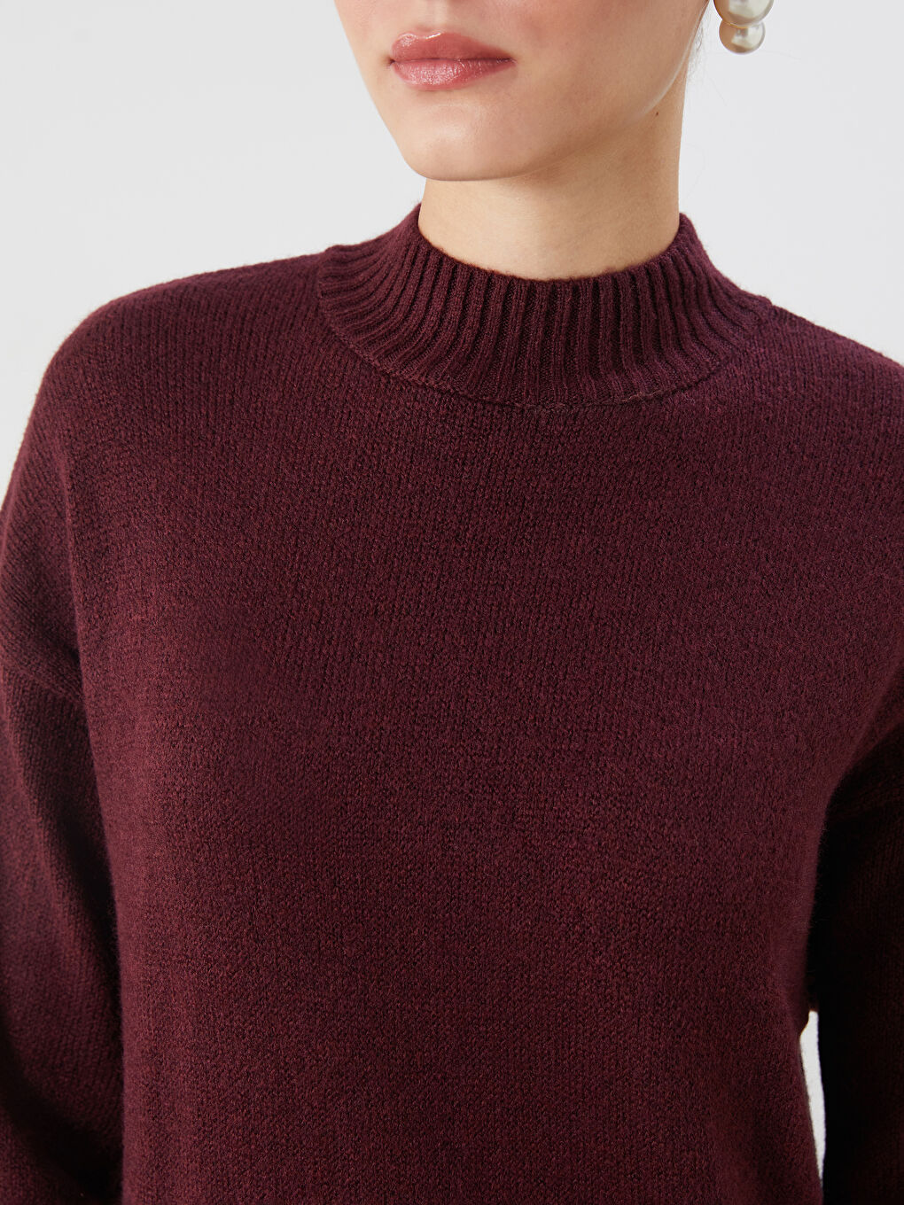 LCW Vision Half Turtleneck Women's Knitwear Dress -W5GK73Z8-RXM