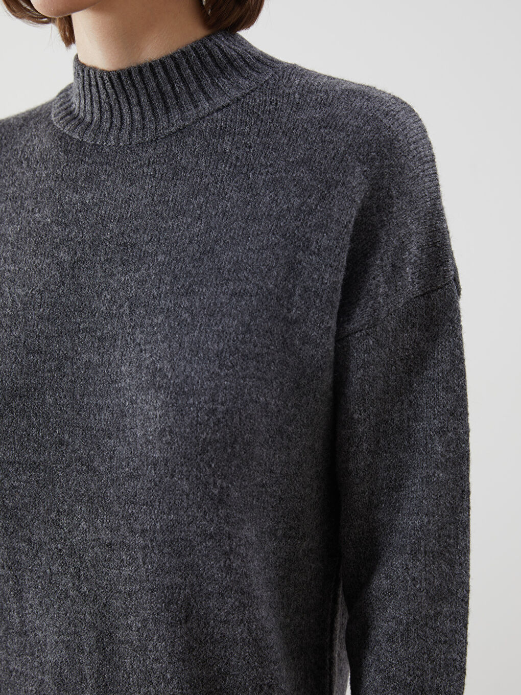 LCW Vision Half Turtleneck Women's Knitwear Dress -W5GK73Z8-D3A
