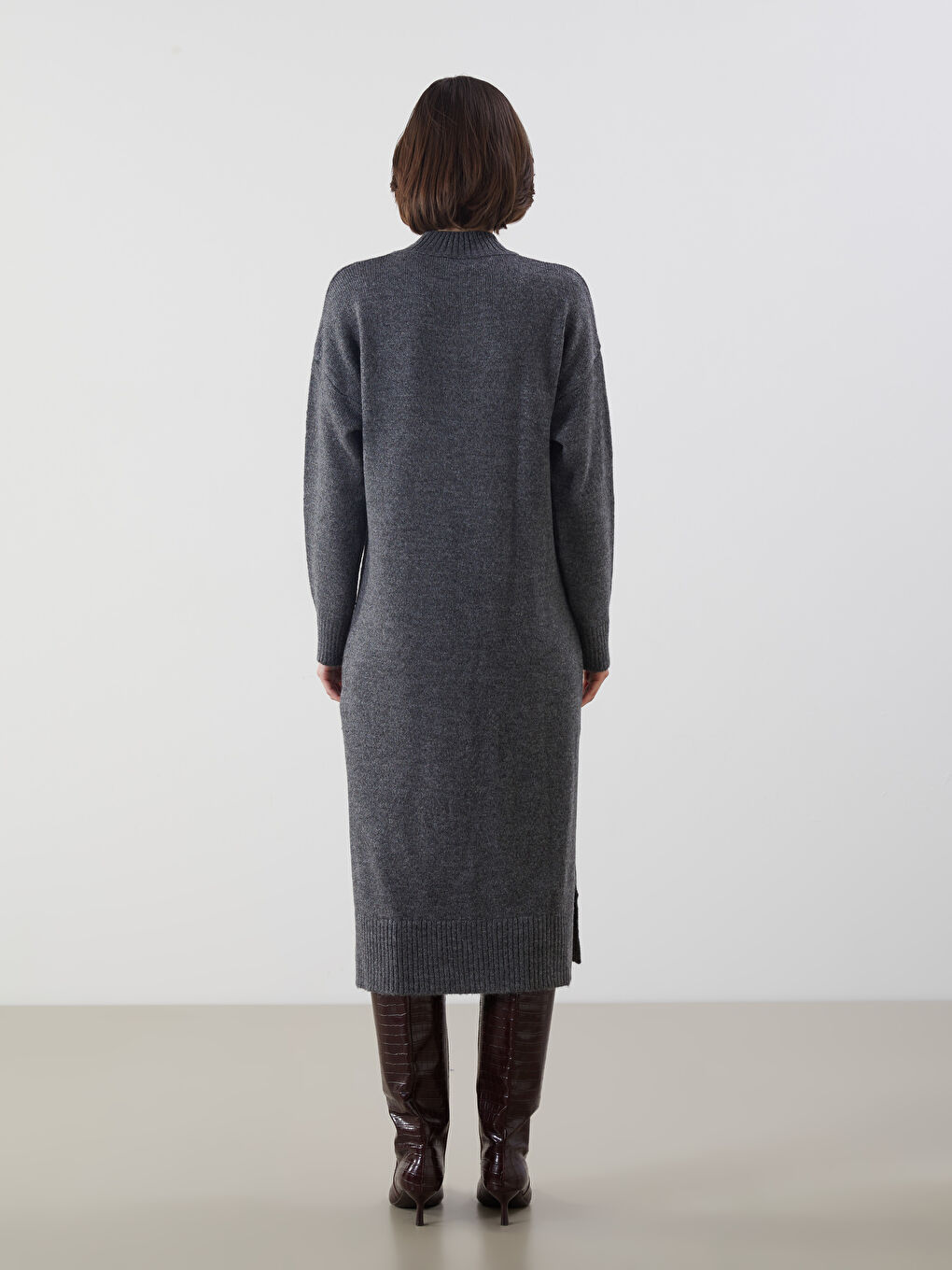 LCW Vision Half Turtleneck Women's Knitwear Dress -W5GK73Z8-D3A