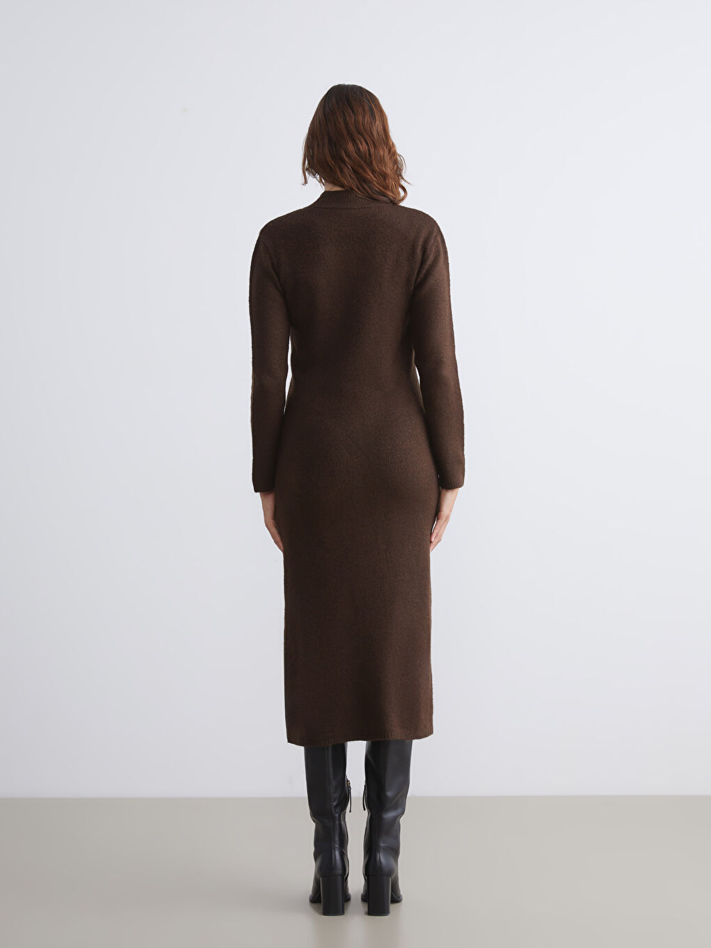 LCW Vision Crew Neck Knit Dress -W5GK74Z8-RXE