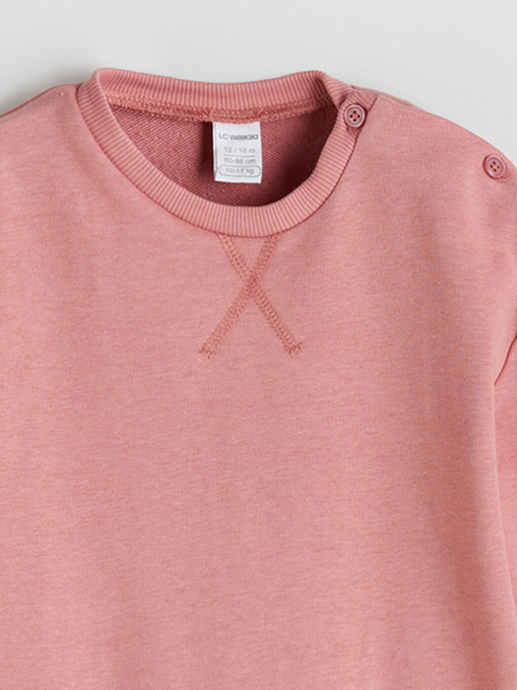 Crew Neck Long Sleeve Basic Baby Girls' Dress-2