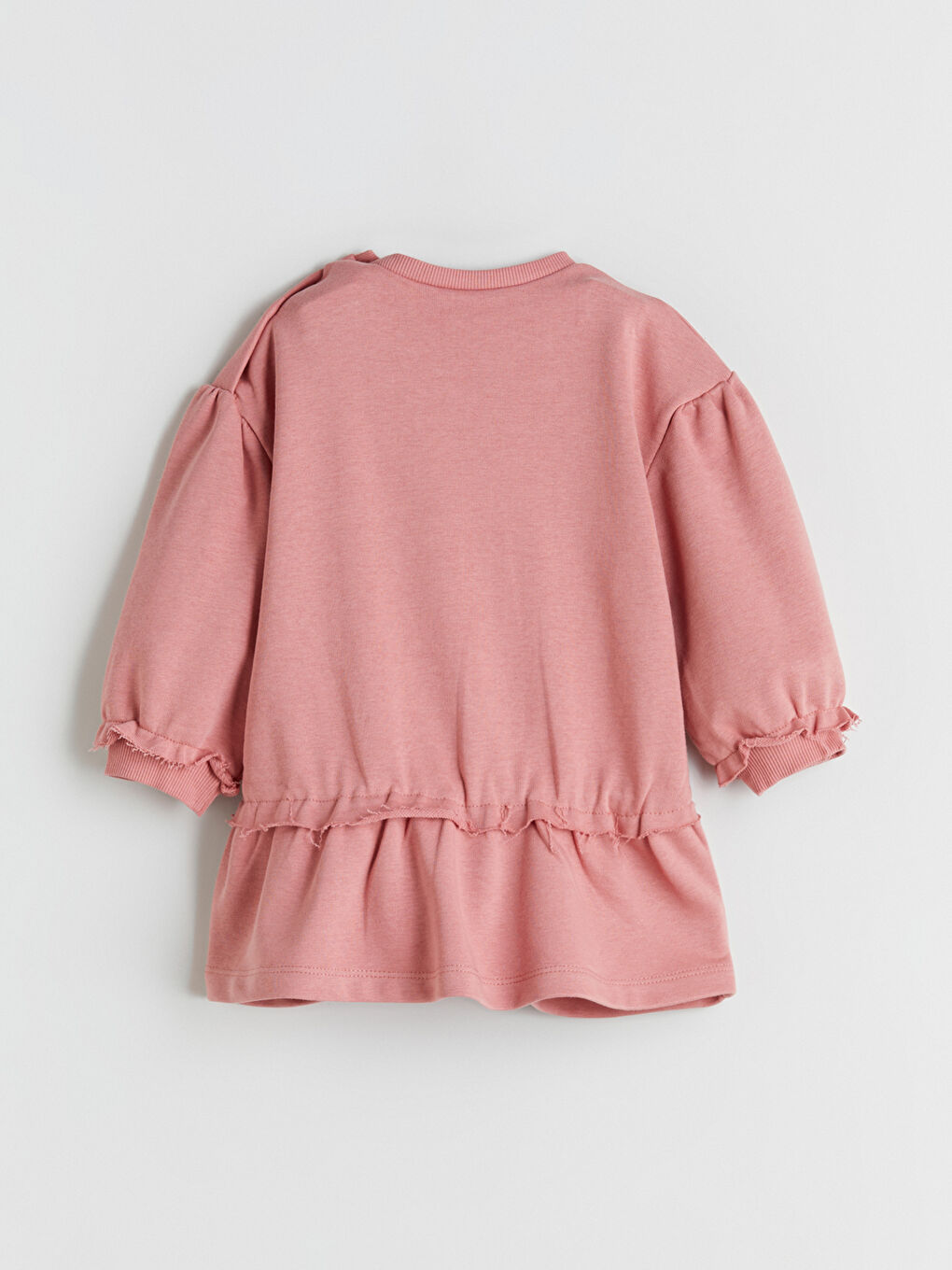 Crew Neck Long Sleeve Basic Baby Girls' Dress-1