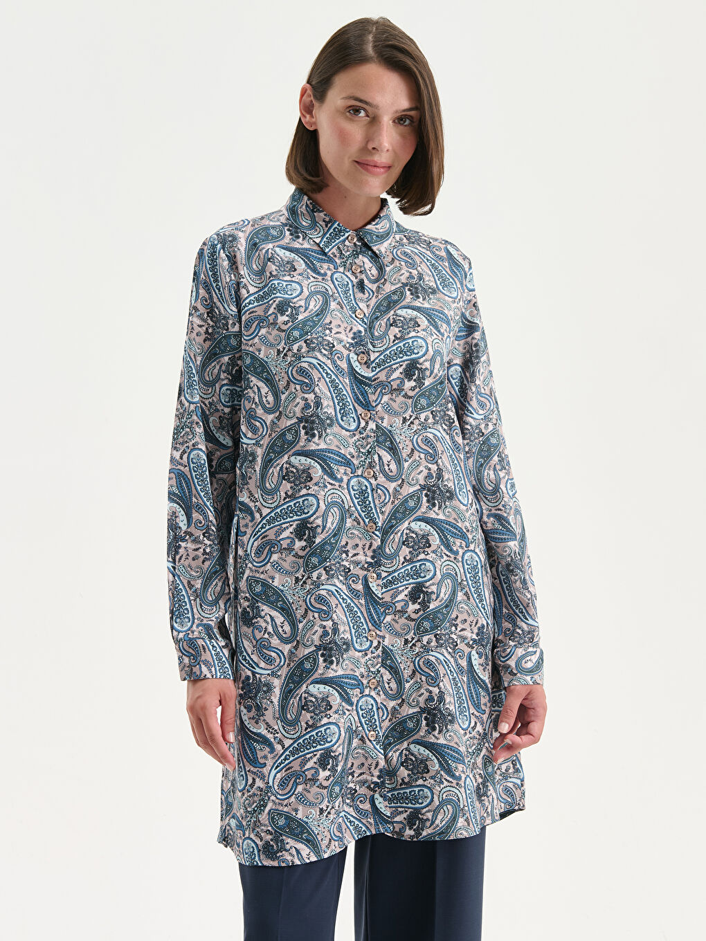 Patterned Women's Shirt Tunic