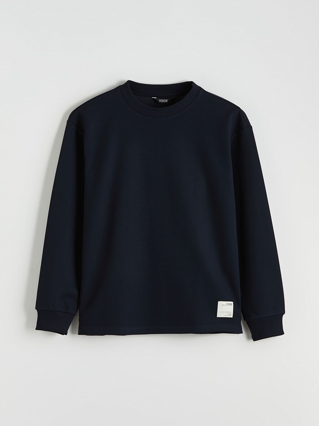 Lacivert Bisiklet Yaka Erkek Sweatshirt-4