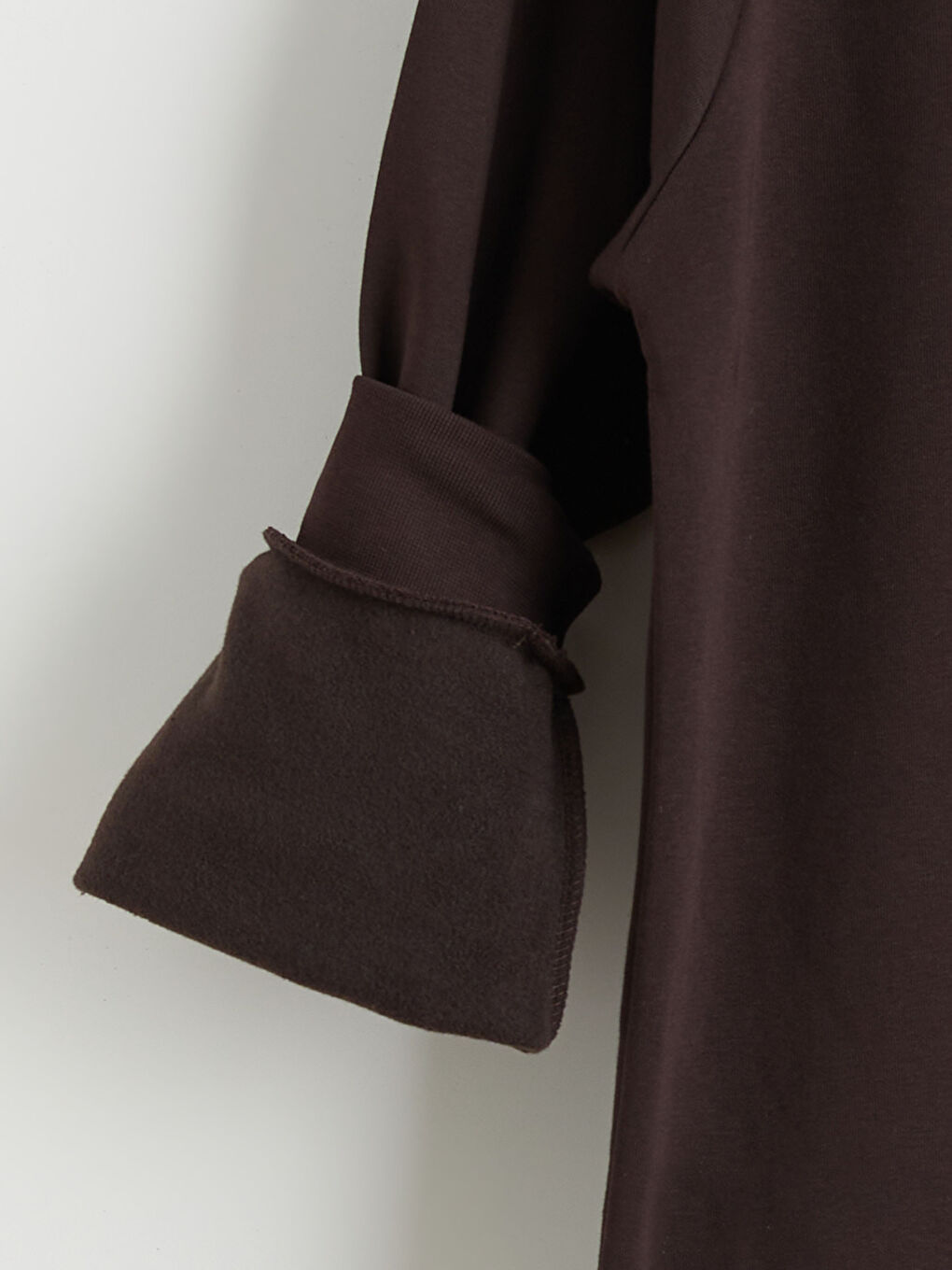 Kahverengi Polo Yaka Erkek Kalın Sweatshirt-5