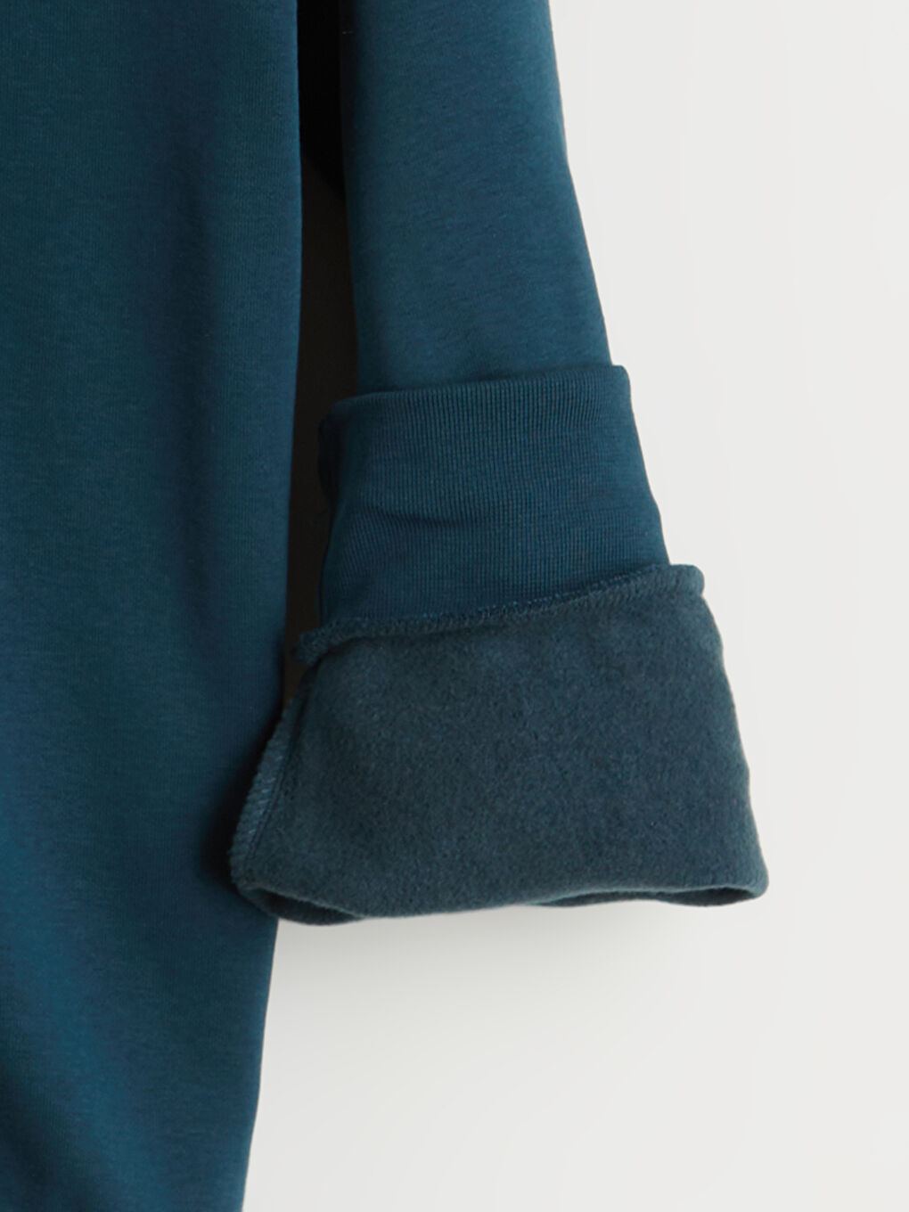 Petrol Polo Yaka Erkek Kalın Sweatshirt-5