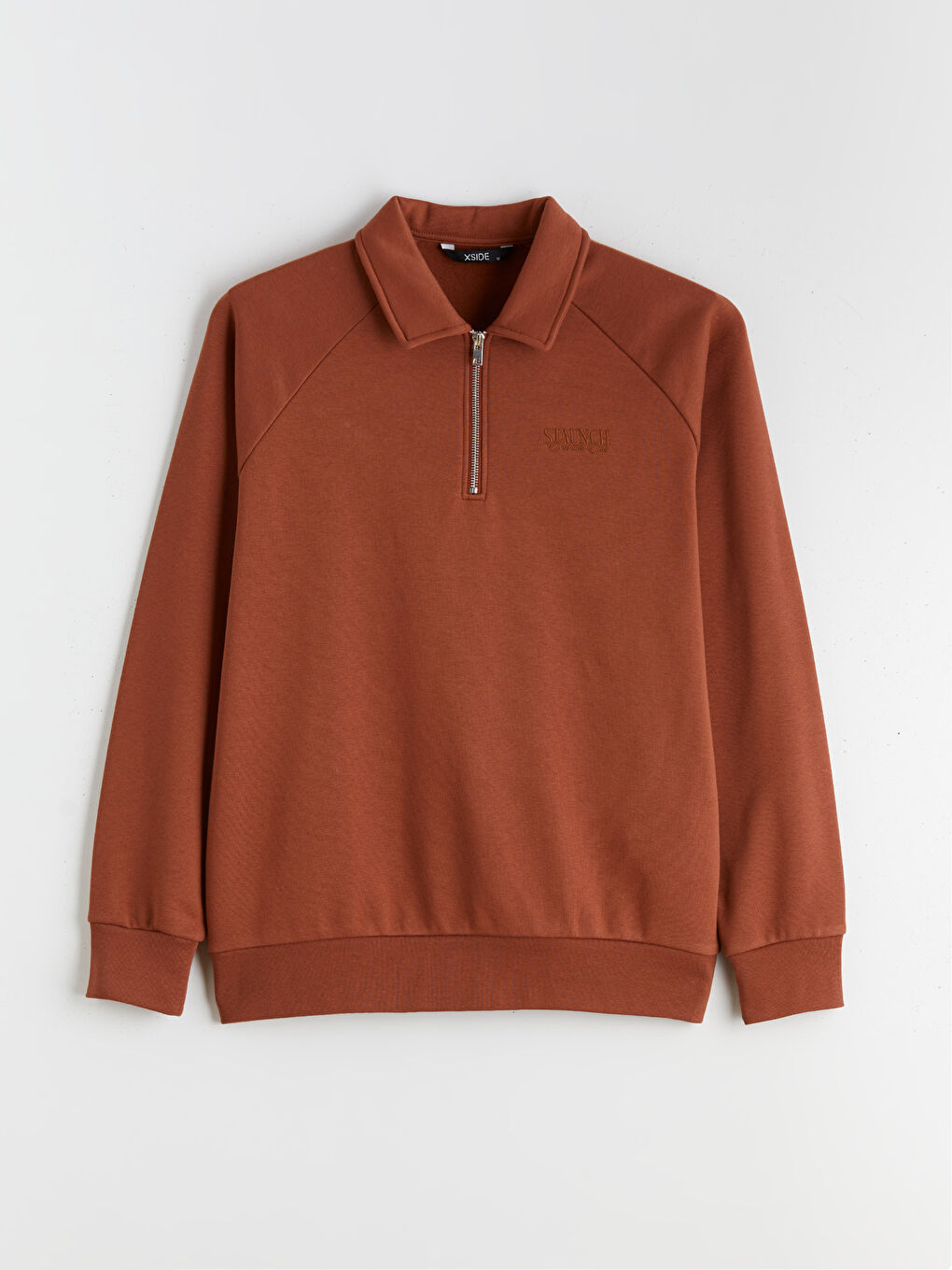 Bordo Polo Yaka Erkek Sweatshirt-4