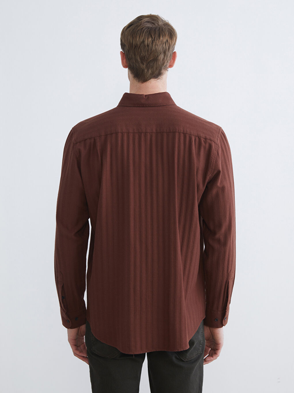 Рубашка Мужская С Длинным Рукавом Стандартного Кроя-3