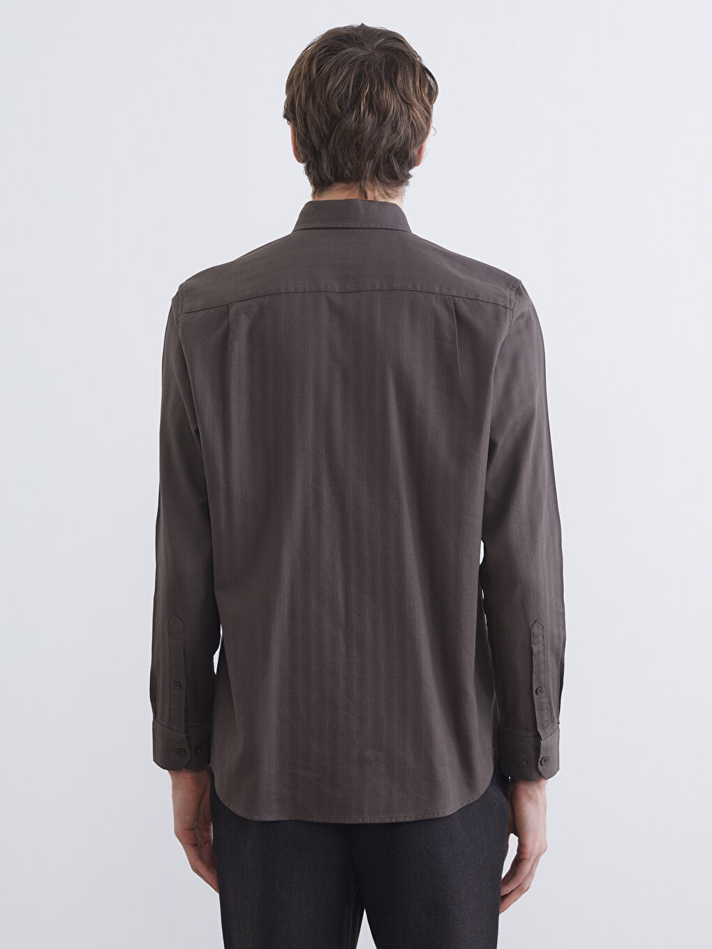 Kahverengi Regular Fit Uzun Kollu Erkek Gömlek-3