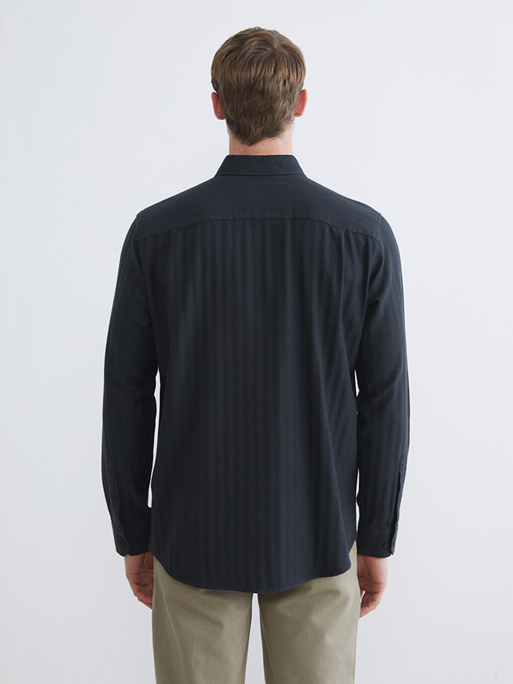 Рубашка Мужская С Длинным Рукавом Стандартного Кроя-3