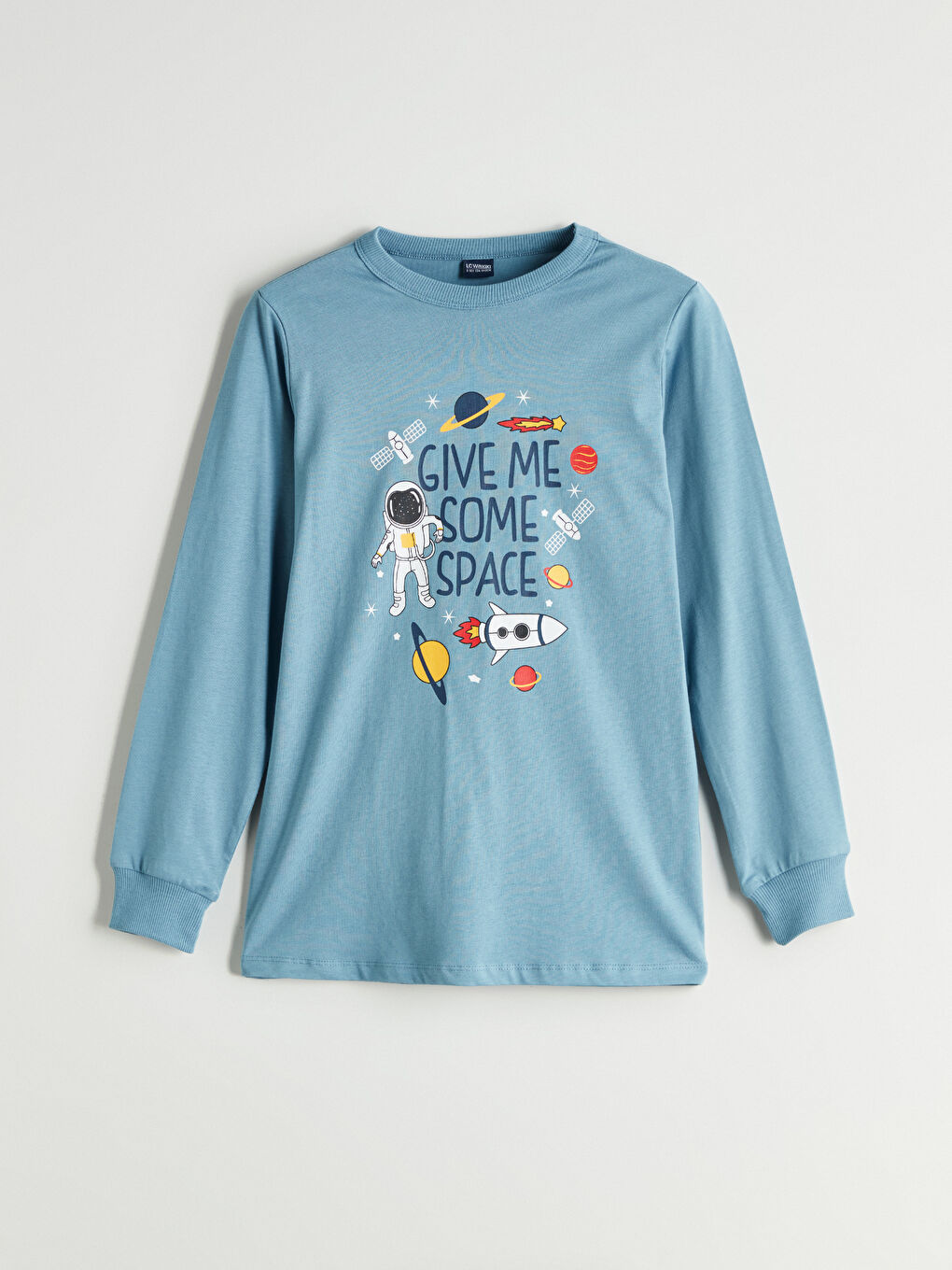 İndigo Bisiklet Yaka Erkek Çocuk Pijama Üst