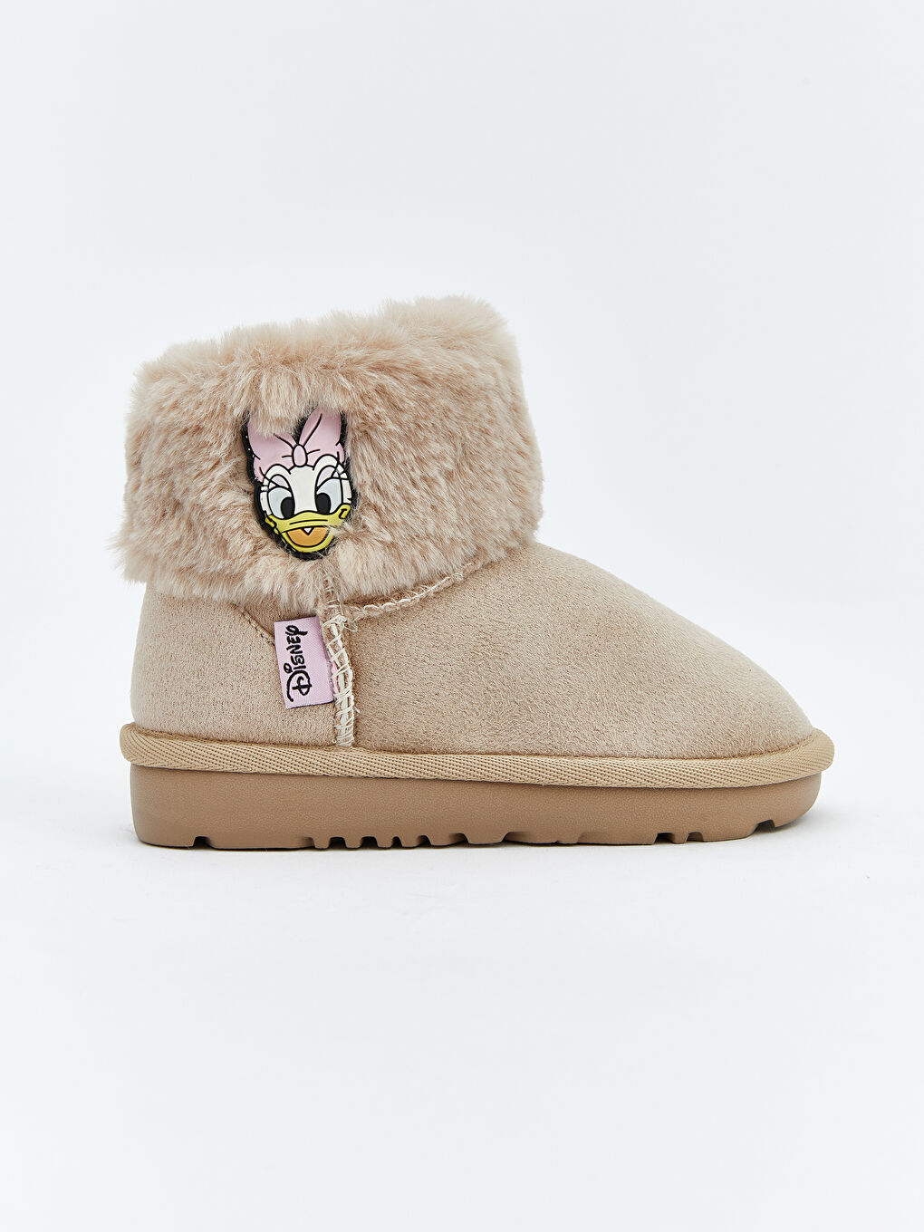 Bej Minnie Mouse Nakışlı Kız Bebek Bot-1